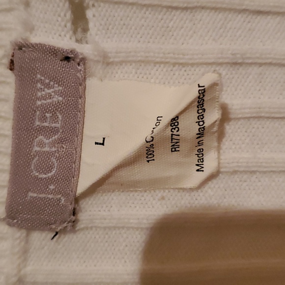 J.Crew large white knit ribs top sleeveless well worn very comfortable - Picture 2 of 3